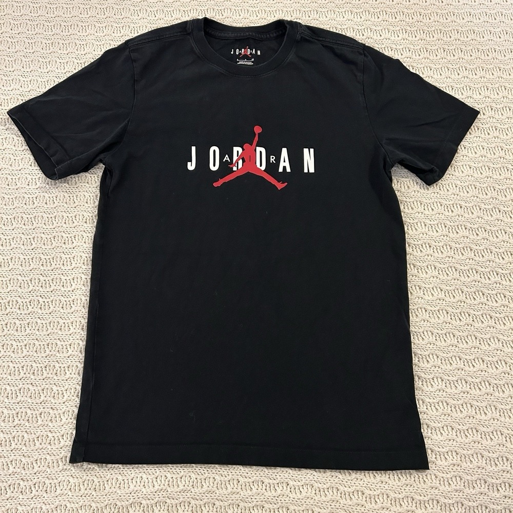 Air Jordan Jumpman Logo Black Men's small T Shirt Air Jordan On Back